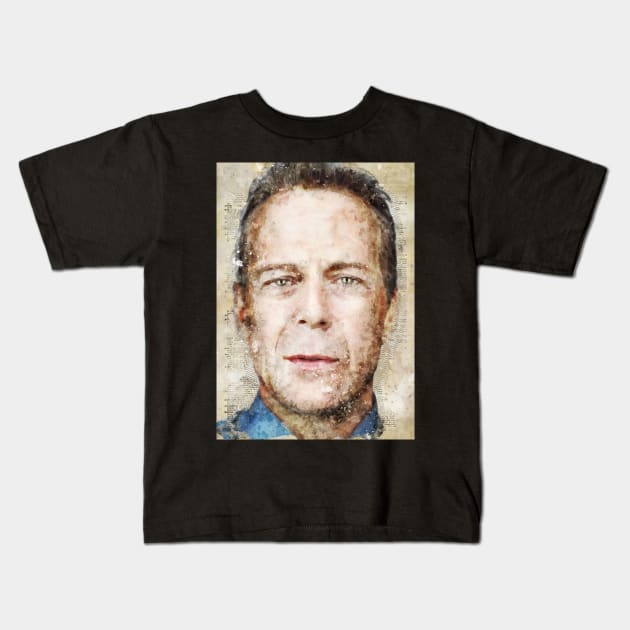 Bruce Willis Kids T-Shirt by Durro